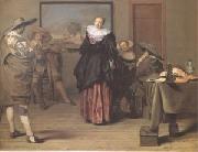 Lambert  Jacobsz The Dancing Lesson (mk05) oil on canvas